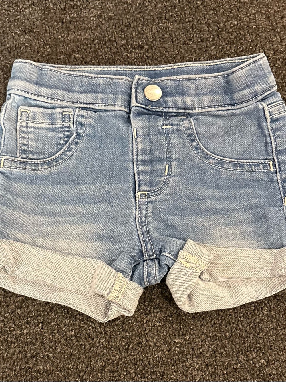 Ruffle Butts Light Blue Denim Roll-Cuff Shorts